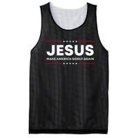 Jesus Make America Godly Again Patriotic Mesh Reversible Basketball Jersey Tank