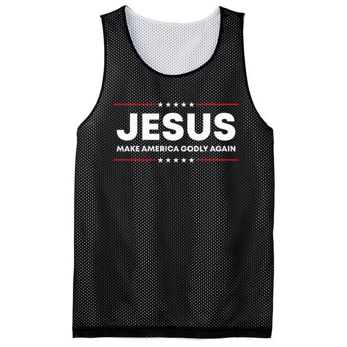 Jesus Make America Godly Again Patriotic Mesh Reversible Basketball Jersey Tank