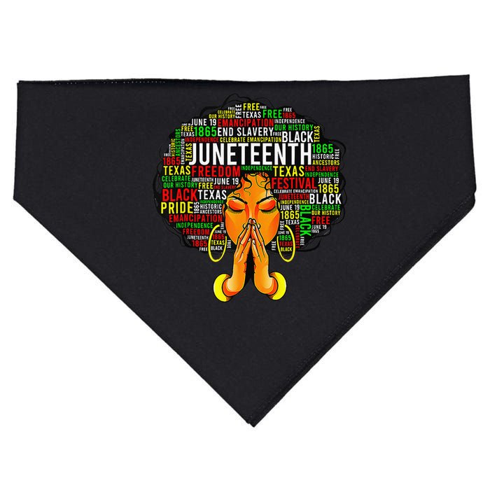 Juneteenth Melanin Black Wo Natural Hair Afro Graphic Art USA-Made Doggie Bandana