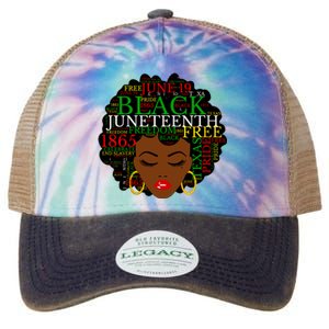 Juneteenth Melanin Black Women Natural Hair Afro Word Art Vneck Legacy Tie Dye Trucker Hat