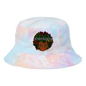 Juneteenth Melanin Black Women Natural Hair Afro Word Art Vneck Tie Dye Newport Bucket Hat