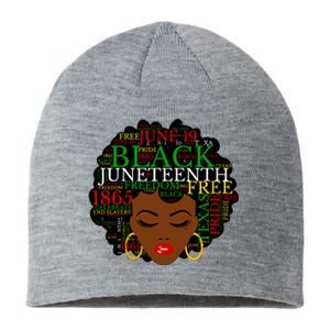 Juneteenth Melanin Black Women Natural Hair Afro Word Art Vneck Sustainable Beanie