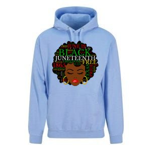 Juneteenth Melanin Black Women Natural Hair Afro Word Art Vneck Unisex Surf Hoodie