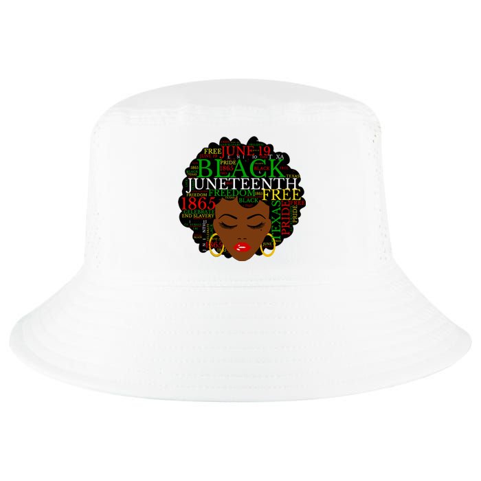 Juneteenth Melanin Black Women Natural Hair Afro Word Art Vneck Cool Comfort Performance Bucket Hat