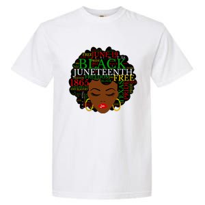 Juneteenth Melanin Black Women Natural Hair Afro Word Art Vneck Garment-Dyed Heavyweight T-Shirt