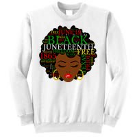 Juneteenth Melanin Black Women Natural Hair Afro Word Art Vneck Sweatshirt