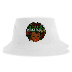 Juneteenth Melanin Black Women Natural Hair Afro Word Art Vneck Sustainable Bucket Hat