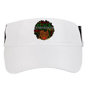 Juneteenth Melanin Black Women Natural Hair Afro Word Art Vneck Adult Drive Performance Visor