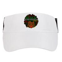 Juneteenth Melanin Black Women Natural Hair Afro Word Art Vneck Adult Drive Performance Visor