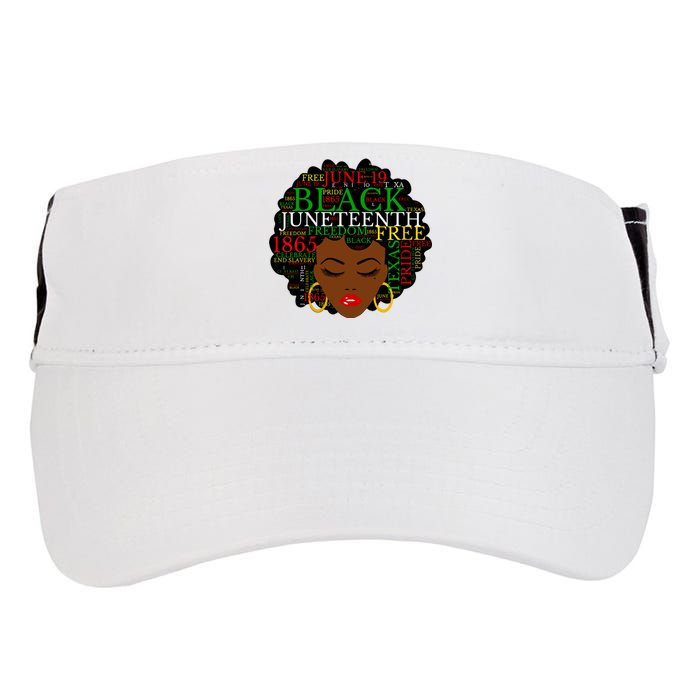 Juneteenth Melanin Black Women Natural Hair Afro Word Art Vneck Adult Drive Performance Visor