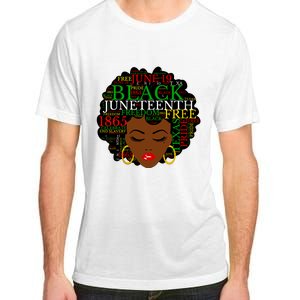 Juneteenth Melanin Black Women Natural Hair Afro Word Art Vneck Adult ChromaSoft Performance T-Shirt