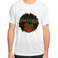 Juneteenth Melanin Black Women Natural Hair Afro Word Art Vneck Adult ChromaSoft Performance T-Shirt