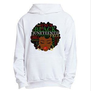 Juneteenth Melanin Black Women Natural Hair Afro Word Art Vneck Urban Pullover Hoodie