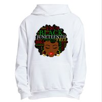 Juneteenth Melanin Black Women Natural Hair Afro Word Art Vneck Urban Pullover Hoodie