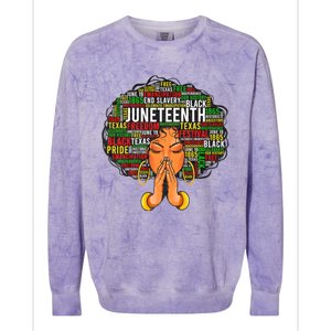 Juneteenth Melanin Black Women Natural Hair Graphic Colorblast Crewneck Sweatshirt