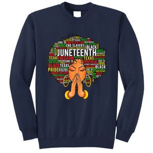 Juneteenth Melanin Black Women Natural Hair Graphic Tall Sweatshirt