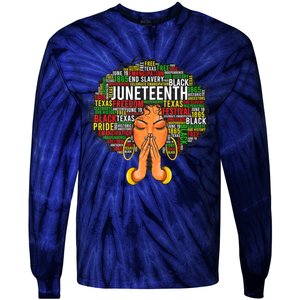 Juneteenth Melanin Black Women Natural Hair Graphic Tie-Dye Long Sleeve Shirt