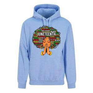 Juneteenth Melanin Black Women Natural Hair Graphic Unisex Surf Hoodie