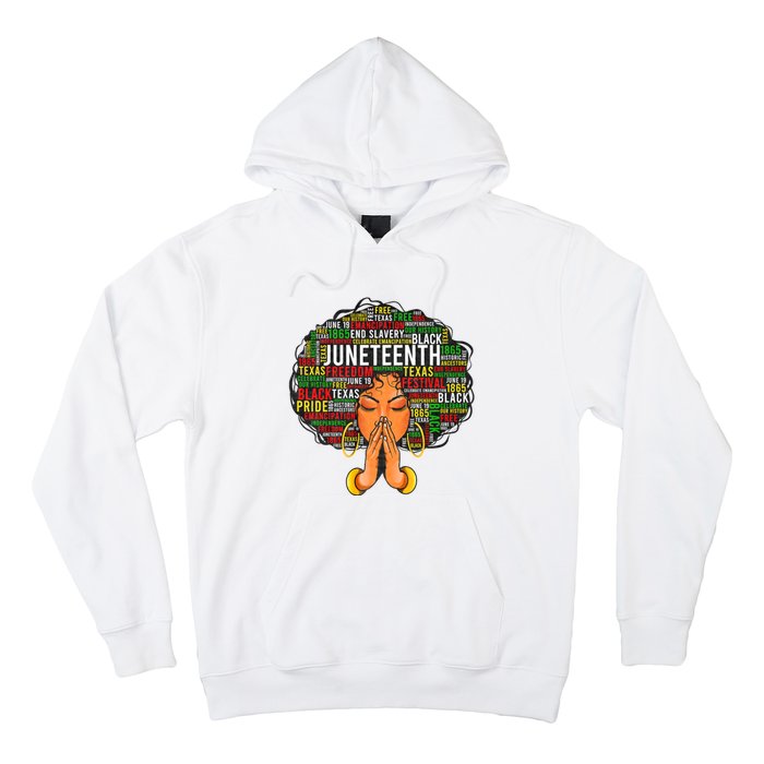 Juneteenth Melanin Black Women Natural Hair Graphic Hoodie