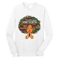 Juneteenth Melanin Black Women Natural Hair Graphic Long Sleeve Shirt