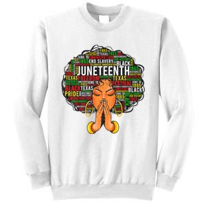 Juneteenth Melanin Black Women Natural Hair Graphic Sweatshirt