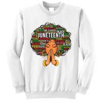 Juneteenth Melanin Black Women Natural Hair Graphic Sweatshirt