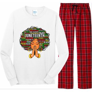 Juneteenth Melanin Black Women Natural Hair Graphic Long Sleeve Pajama Set