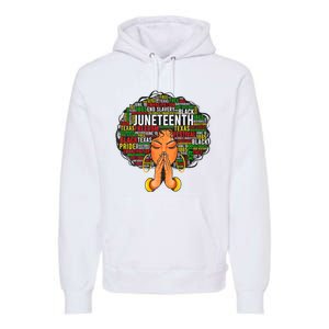 Juneteenth Melanin Black Women Natural Hair Graphic Premium Hoodie