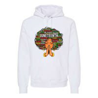 Juneteenth Melanin Black Women Natural Hair Graphic Premium Hoodie