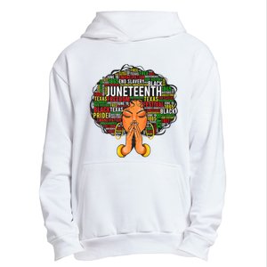 Juneteenth Melanin Black Women Natural Hair Graphic Urban Pullover Hoodie