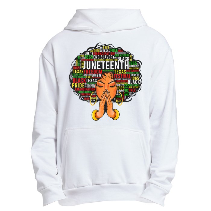 Juneteenth Melanin Black Women Natural Hair Graphic Urban Pullover Hoodie