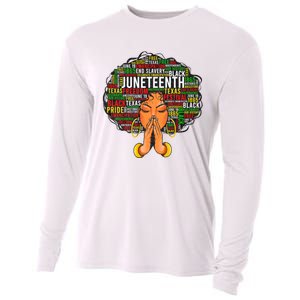 Juneteenth Melanin Black Women Natural Hair Graphic Cooling Performance Long Sleeve Crew