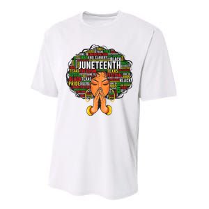 Juneteenth Melanin Black Women Natural Hair Graphic Performance Sprint T-Shirt