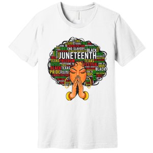 Juneteenth Melanin Black Women Natural Hair Graphic Premium T-Shirt