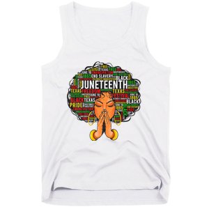 Juneteenth Melanin Black Women Natural Hair Graphic Tank Top