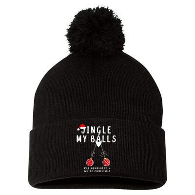 Jingle My Balls White Christmas  Pom Pom 12in Knit Beanie