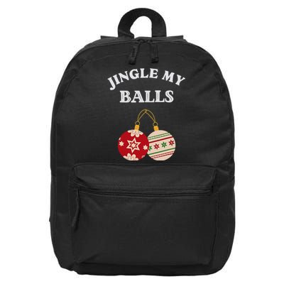 Jingle My Balls Shake My Presents Fun Couples Christmas 16 in Basic Backpack