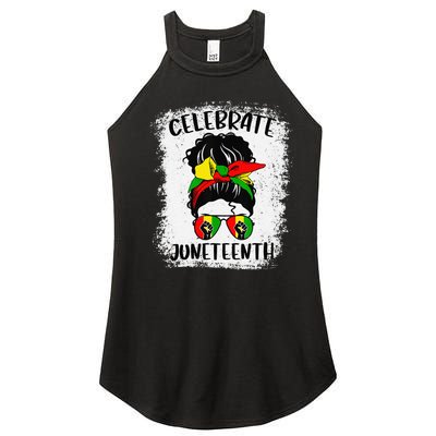 Juneteenth  Messy Bun Juneteenth Celebrate 1865 Women’s Perfect Tri Rocker Tank