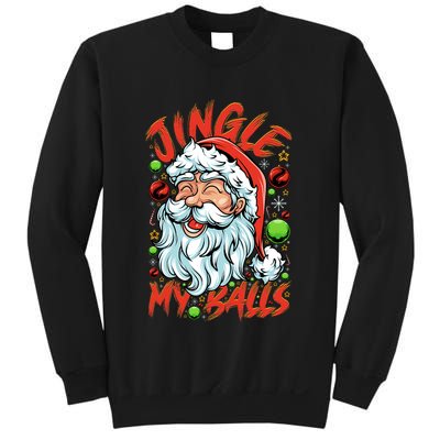 Jingle My Balls Check Out Hipster Funny Santa Humor Xmas Sweatshirt