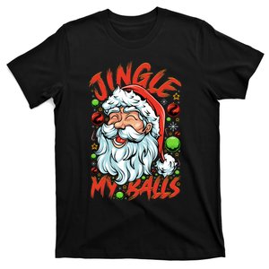 Jingle My Balls Check Out Hipster Funny Santa Humor Xmas T-Shirt