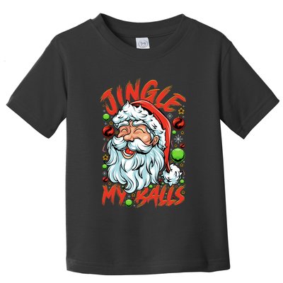 Jingle My Balls Check Out Hipster Funny Santa Humor Xmas Toddler T-Shirt