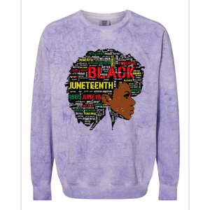 Juneteenth Melanin Black Wo Natural Hair Afro Word Art Colorblast Crewneck Sweatshirt