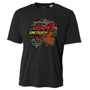 Juneteenth Melanin Black Wo Natural Hair Afro Word Art Cooling Performance Crew T-Shirt