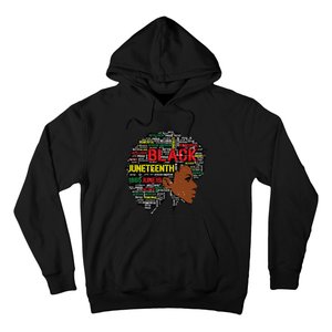 Juneteenth Melanin Black Wo Natural Hair Afro Word Art Hoodie