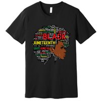 Juneteenth Melanin Black Wo Natural Hair Afro Word Art Premium T-Shirt