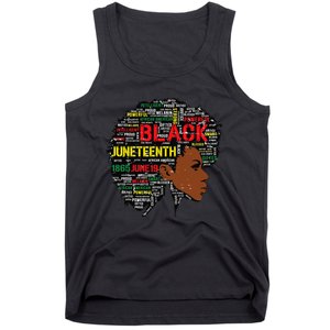 Juneteenth Melanin Black Wo Natural Hair Afro Word Art Tank Top