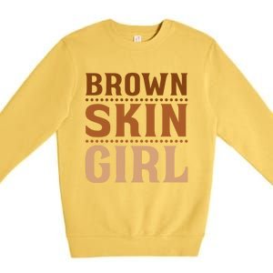 Juneteenth Melanin Brown Skin History Afro June Meaningful Gift Premium Crewneck Sweatshirt