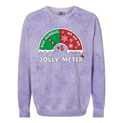 Jolly Meter Bah Humbug To Ho Ho Ho Anti Christmas Funny Gift Colorblast Crewneck Sweatshirt