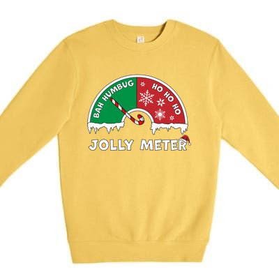 Jolly Meter Bah Humbug To Ho Ho Ho Anti Christmas Funny Gift Premium Crewneck Sweatshirt