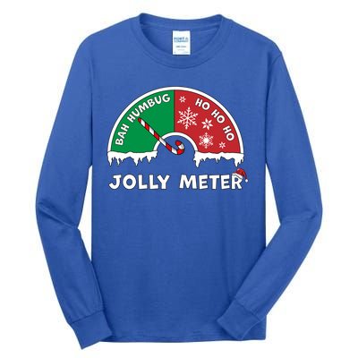 Jolly Meter Bah Humbug To Ho Ho Ho Anti Christmas Funny Gift Tall Long Sleeve T-Shirt